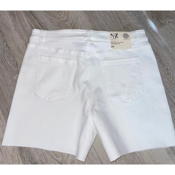NIC+ZOE Cut-Off White Denim Shorts size 30 NWT Mid Rise 5” Inseam Relaxed Fit - Picture 5 of 10